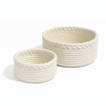 Load image into Gallery viewer, Cotton Basket – Braided border Set of 2
