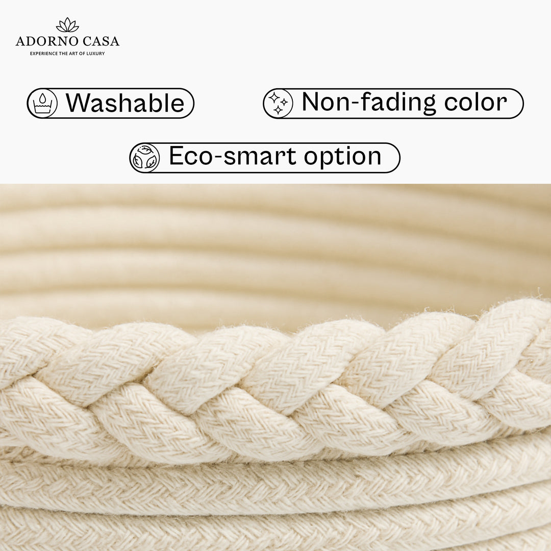 Cotton Basket – Braided border Set of 2