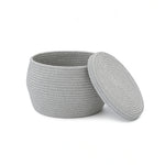 Load image into Gallery viewer, Luna Cotton Grey Bulbous Basket with Lid
