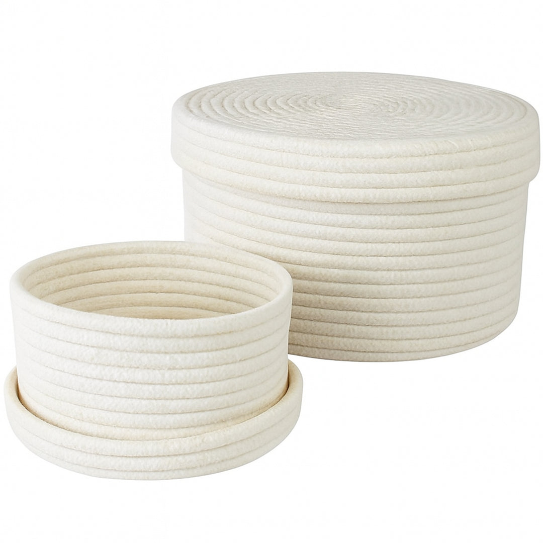 Luxe Cotton Serenity Basket with Lid – Set of 2