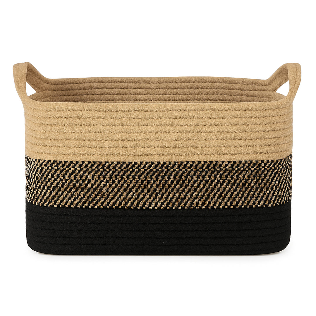Arden Rectangular Jute & Cotton Utility Basket