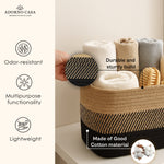 Load image into Gallery viewer, Arden Rectangular Jute &amp; Cotton Utility Basket
