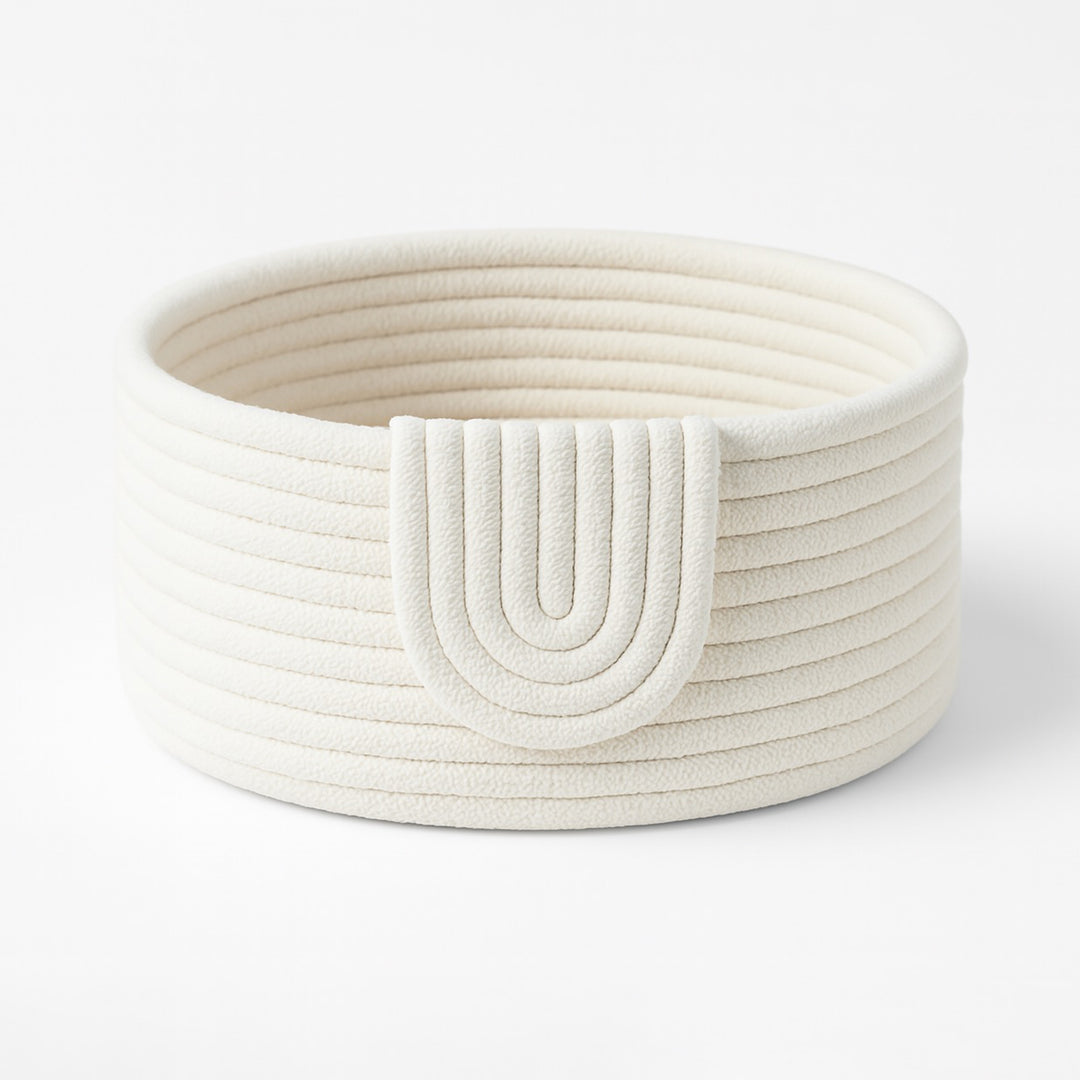 Vera Cotton Plain Flap Basket – Round Shape