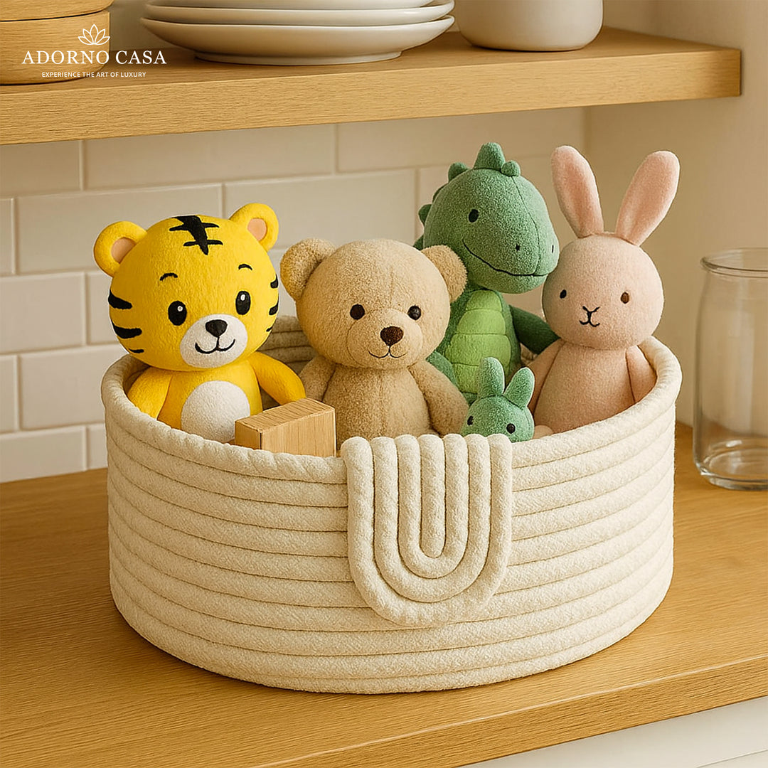 Clara Cotton Basket – Braided Border Flap