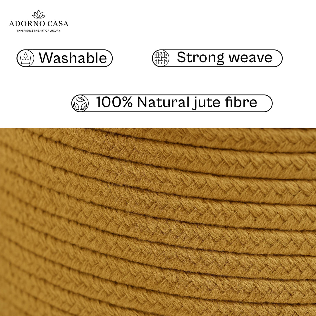 Arden Jute Round Basket – Nature Set of 3