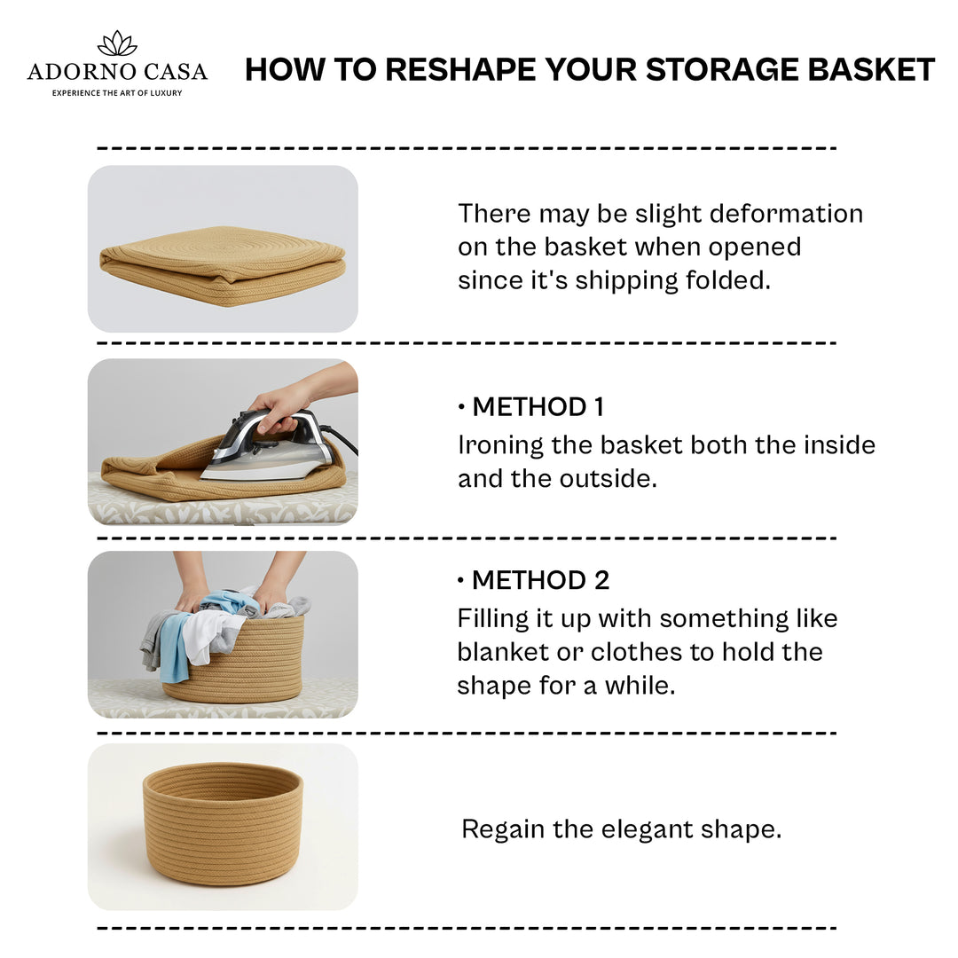 Arden Jute Round Basket – Nature Set of 3