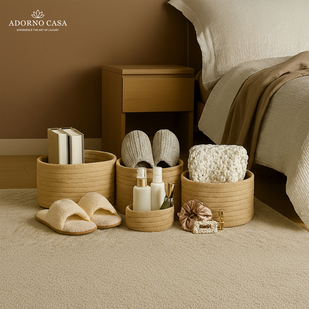 Arden Jute Round Basket – Nature Set of 3