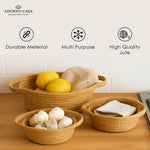 Load image into Gallery viewer, Oria Jute-Cotton Basket – Brown Handle Set of 3
