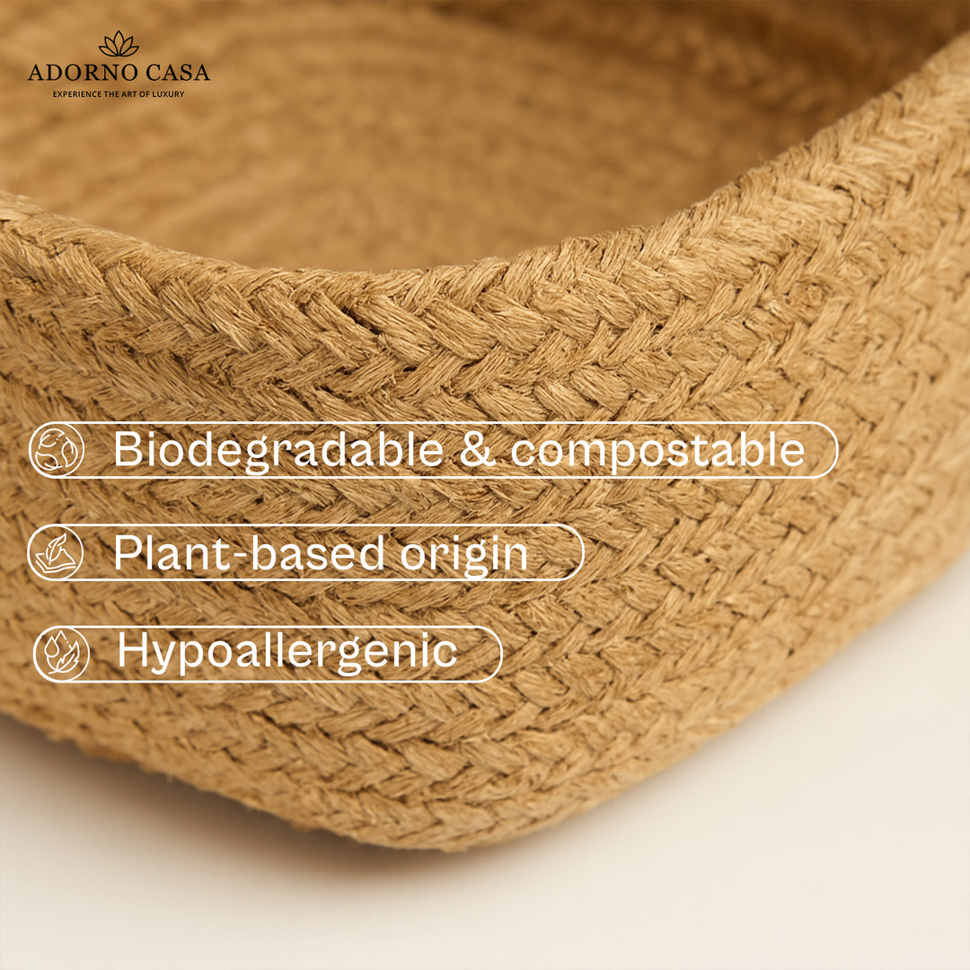 Terra Woven Rectangle Jute Basket – Set of 3