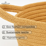 Load image into Gallery viewer, Oria Jute-Cotton Basket – Brown Handle Set of 3
