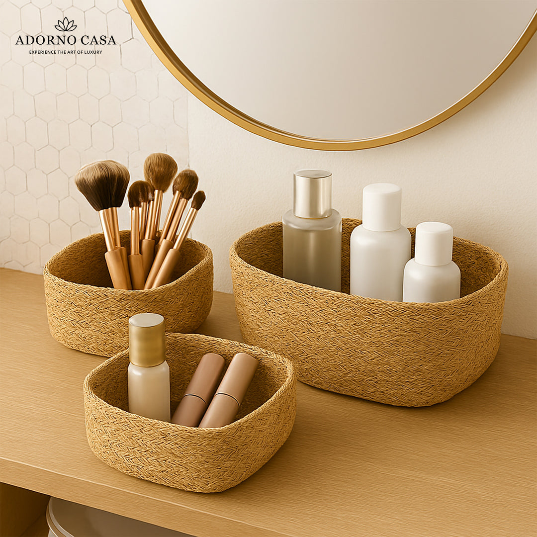 Terra Woven Rectangle Jute Basket – Set of 3