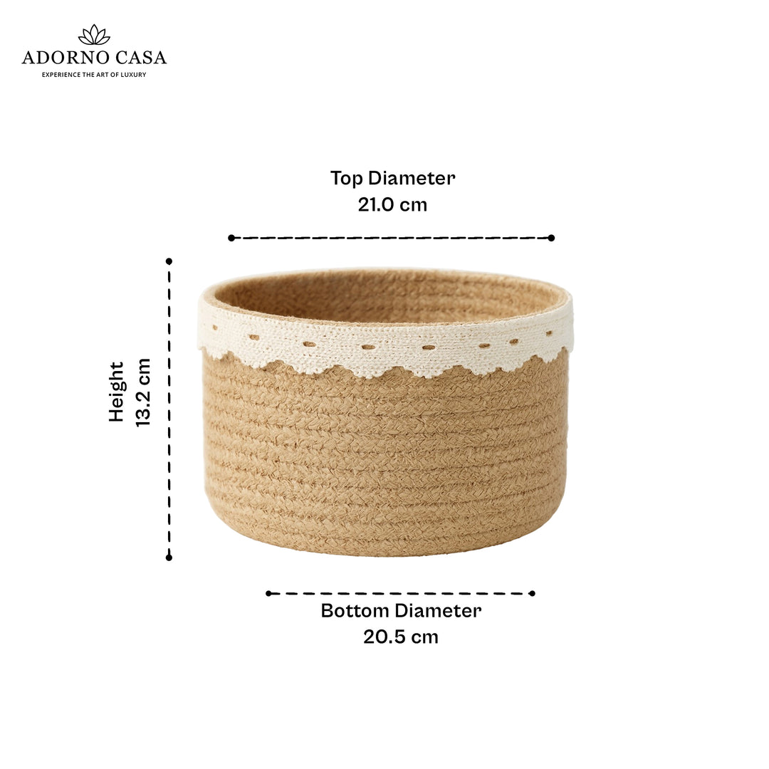 Eden Lace Charm Jute Basket