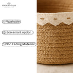 Load image into Gallery viewer, Eden Lace Charm Jute Basket
