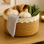 Load image into Gallery viewer, Eden Lace Charm Jute Basket
