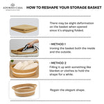 Load image into Gallery viewer, Lyra Jute &amp; Cotton Oval Basket – White Line Design