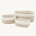 Load image into Gallery viewer, Mila Rectangle Organizer Basket Cotton Weave Set of 3
