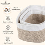 Load image into Gallery viewer, Mila Rectangle Organizer Basket Cotton Weave Set of 3
