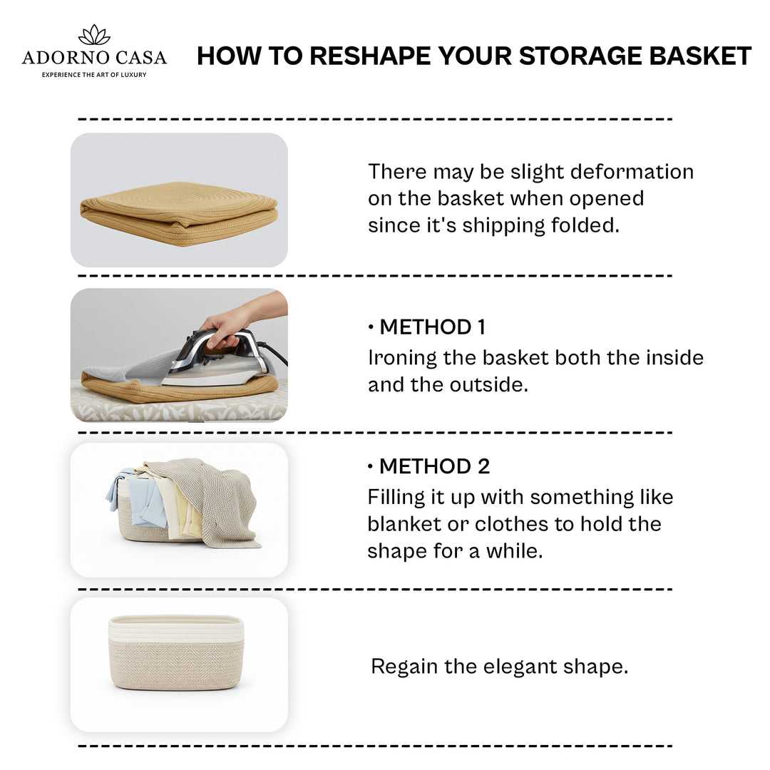 Mila Rectangle Organizer Basket Cotton Weave Set of 3