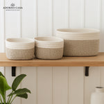 Load image into Gallery viewer, Mila Rectangle Organizer Basket Cotton Weave Set of 3
