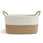 Load image into Gallery viewer, Raya Recta Jute &amp; Cotton Basket – Brown Handle
