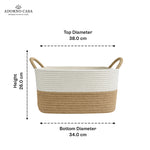 Load image into Gallery viewer, Raya Recta Jute &amp; Cotton Basket – Brown Handle
