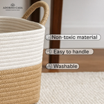 Load image into Gallery viewer, Raya Recta Jute &amp; Cotton Basket – Brown Handle
