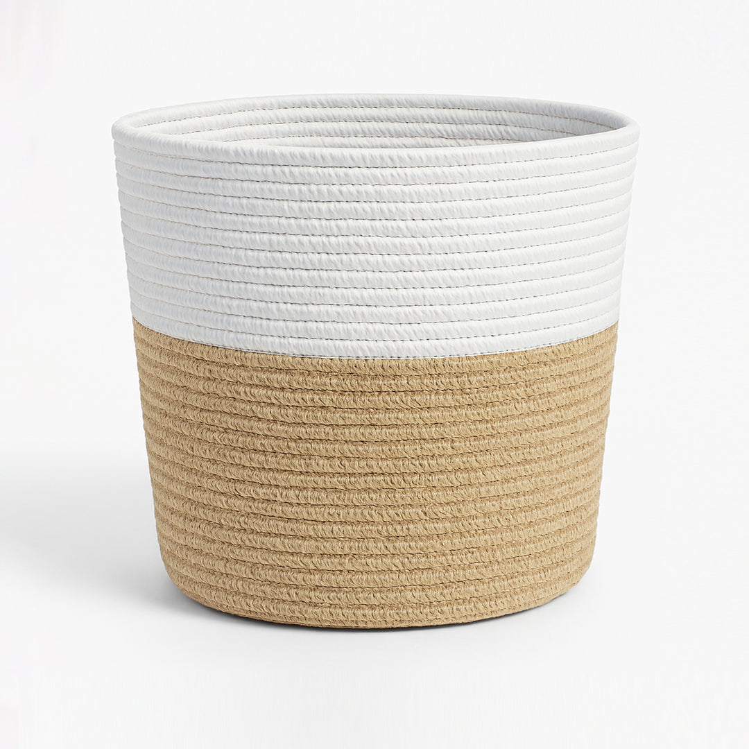 Sienna Jute & Cotton Basket – Beige Whisper