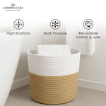 Load image into Gallery viewer, Sienna Jute &amp; Cotton Basket – Beige Whisper
