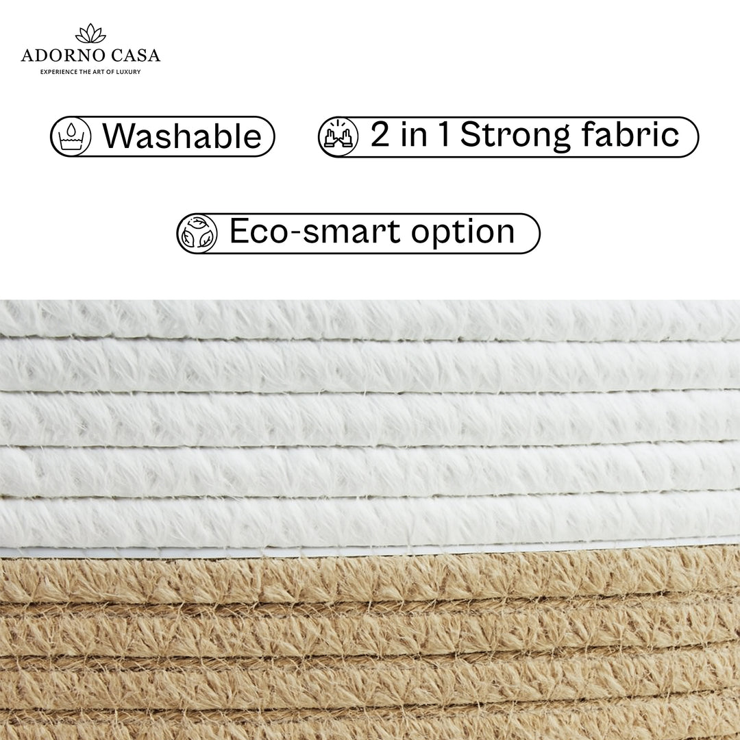 Sienna Jute & Cotton Basket – Beige Whisper