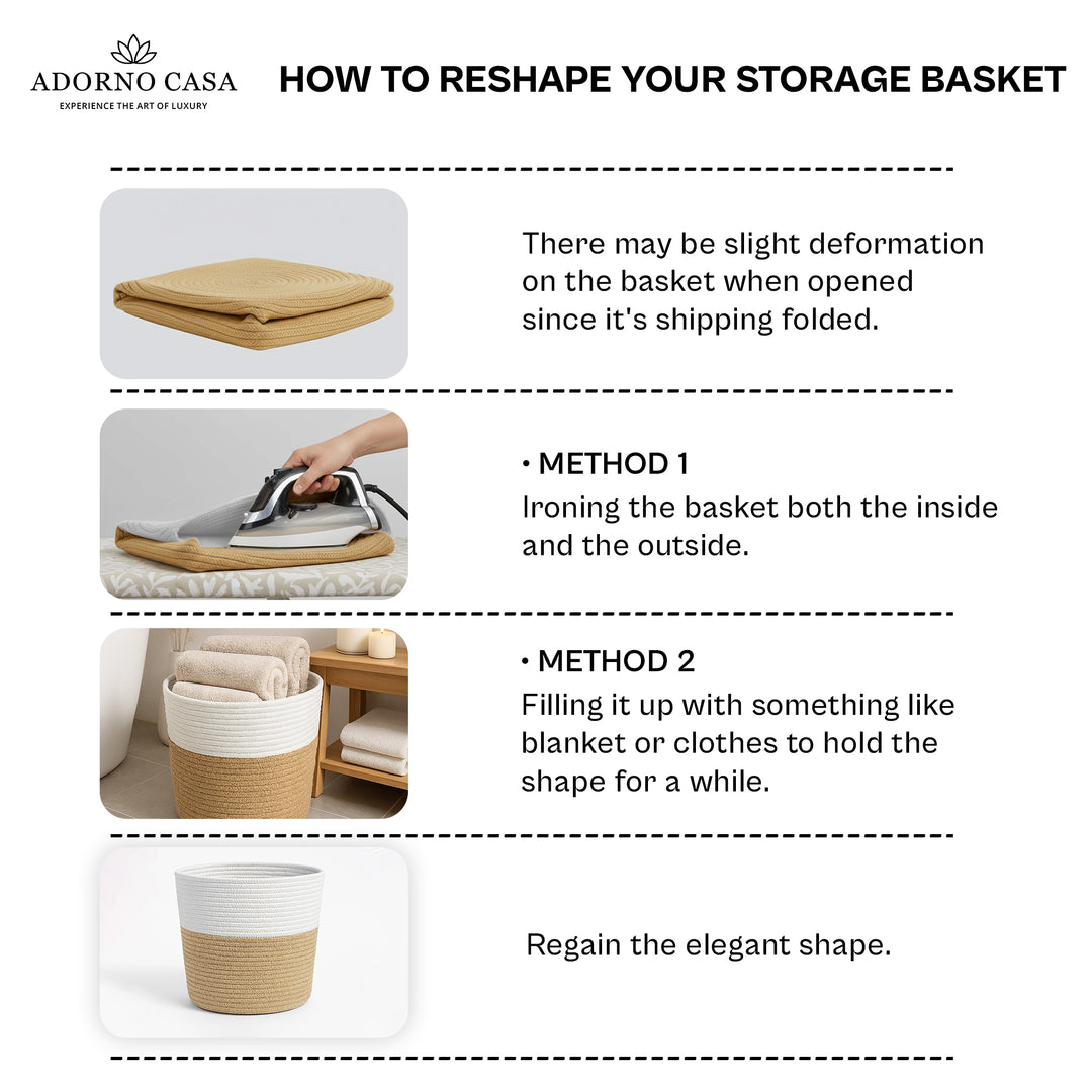 Sienna Jute & Cotton Basket – Beige Whisper