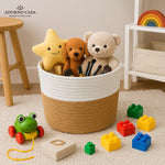 Load image into Gallery viewer, Sienna Jute &amp; Cotton Basket – Beige Whisper
