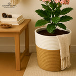 Load image into Gallery viewer, Sienna Jute &amp; Cotton Basket – Beige Whisper
