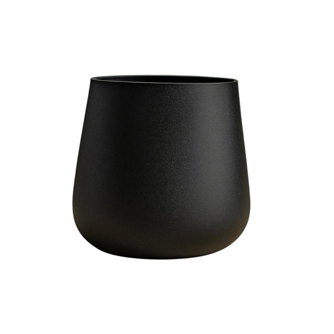 Noire Sculpt Matte Powder-Coated Metal Vase