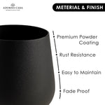 Load image into Gallery viewer, Noire Sculpt Matte Powder-Coated Metal Vase
