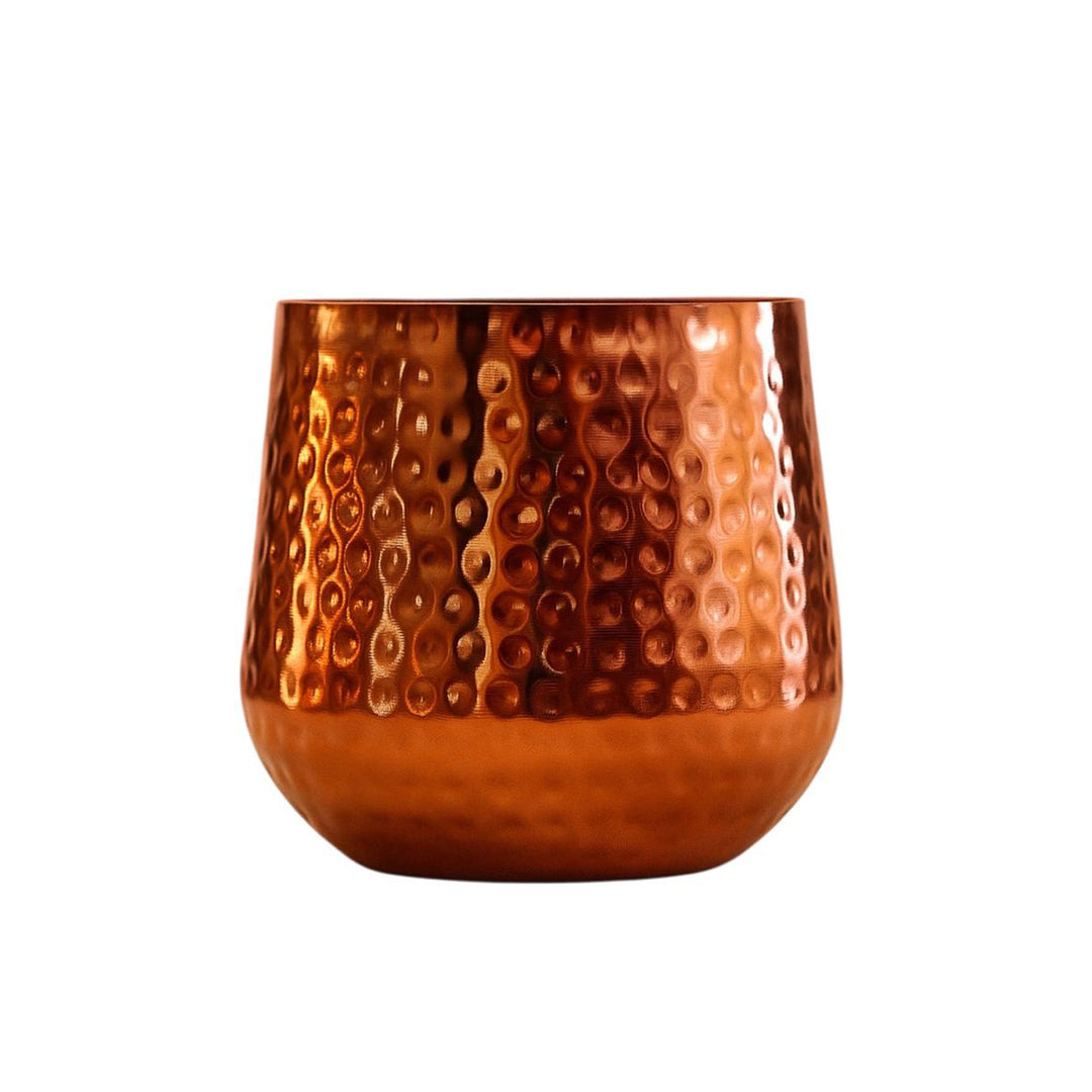 Aurum Hammered Finish Metal Accent Vase