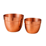 Load image into Gallery viewer, Solis Curved Metallic Finish Metal Planter Set of 2