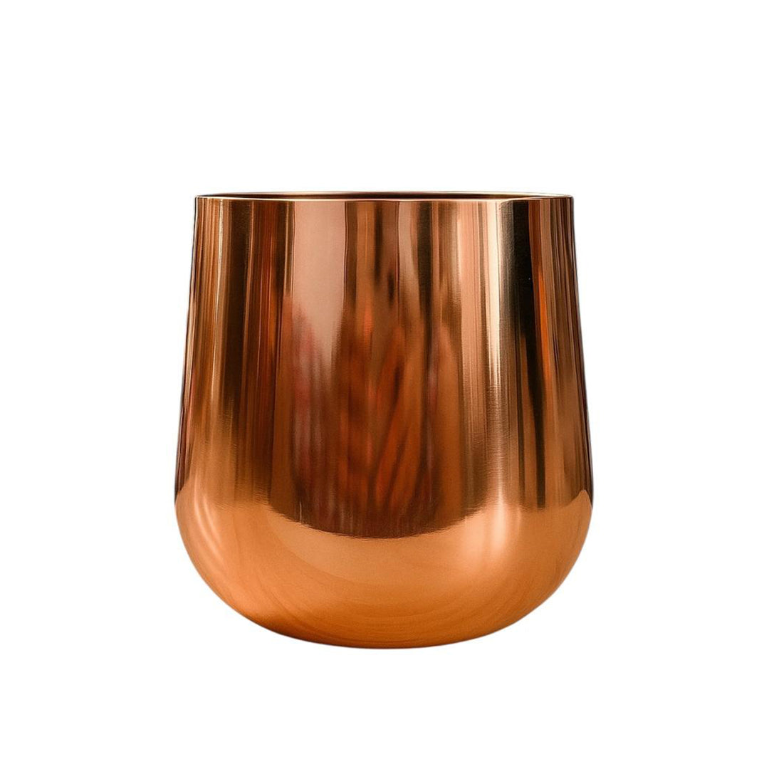 Lustre Gold Metallic Finish Accent Metal Vase