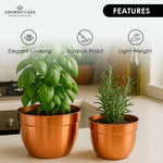 Load image into Gallery viewer, Solis Curved Metallic Finish Metal Planter Set of 2