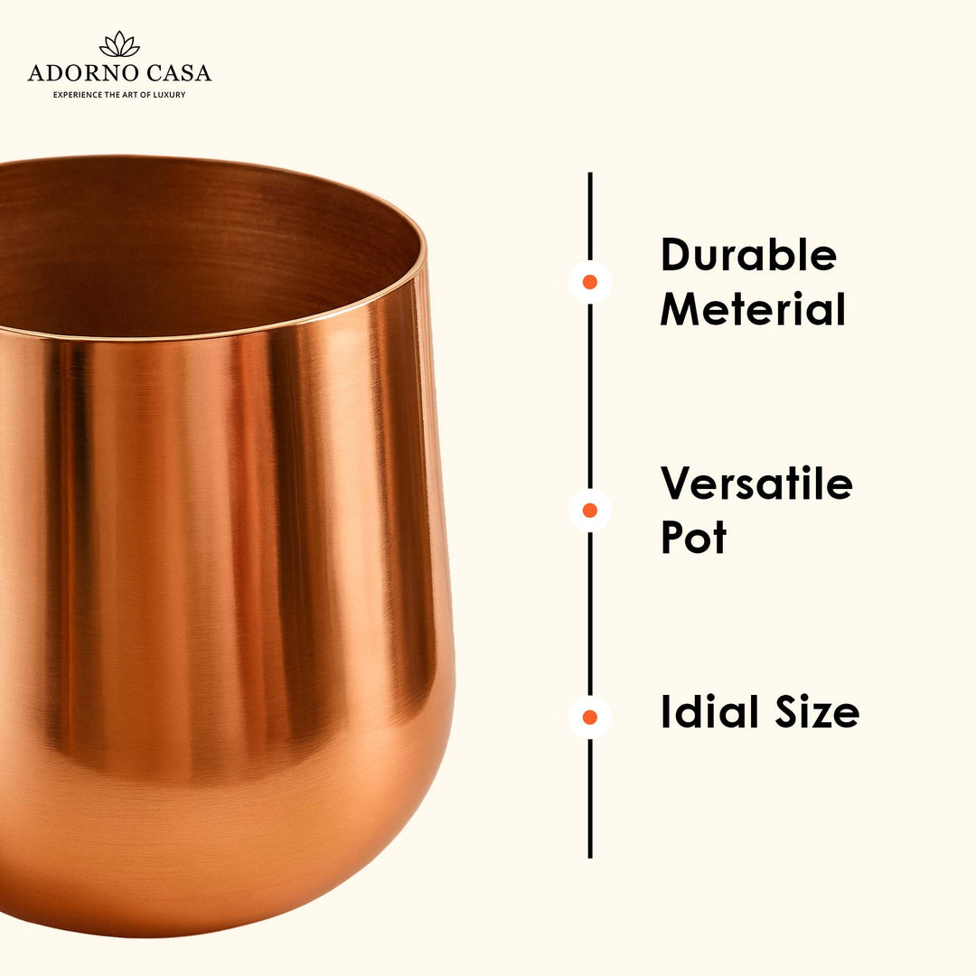 Lustre Gold Metallic Finish Accent Metal Vase