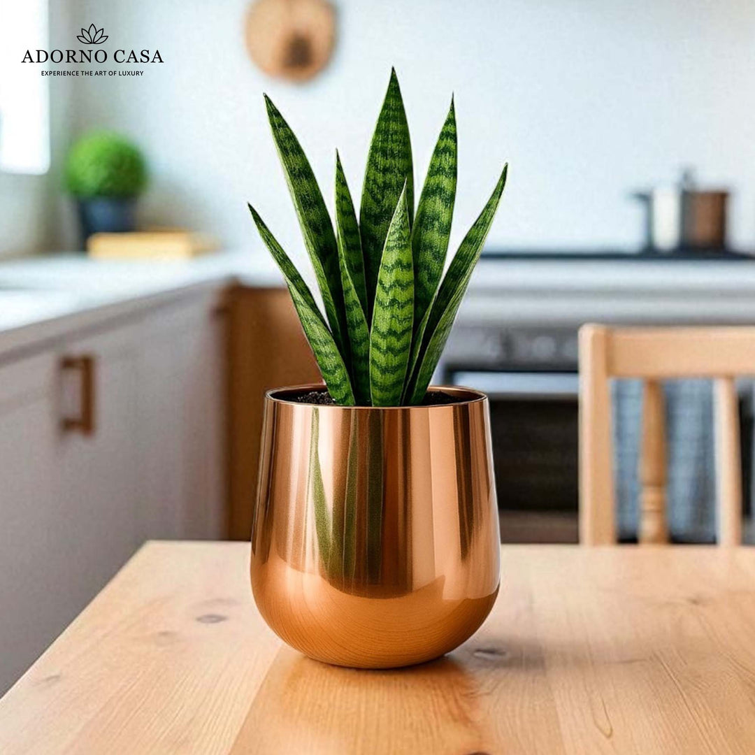 Lustre Gold Metallic Finish Accent Metal Vase