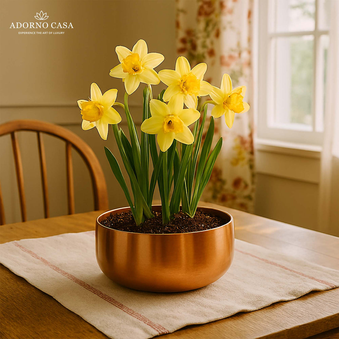 Halo Metallic Finish Rounded Metal Bowl