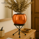 Load image into Gallery viewer, Luna Metal Pot Paired with a Sturdy Black Iron Stand