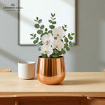 Load image into Gallery viewer, Lustre Gold Metallic Finish Accent Metal Vase