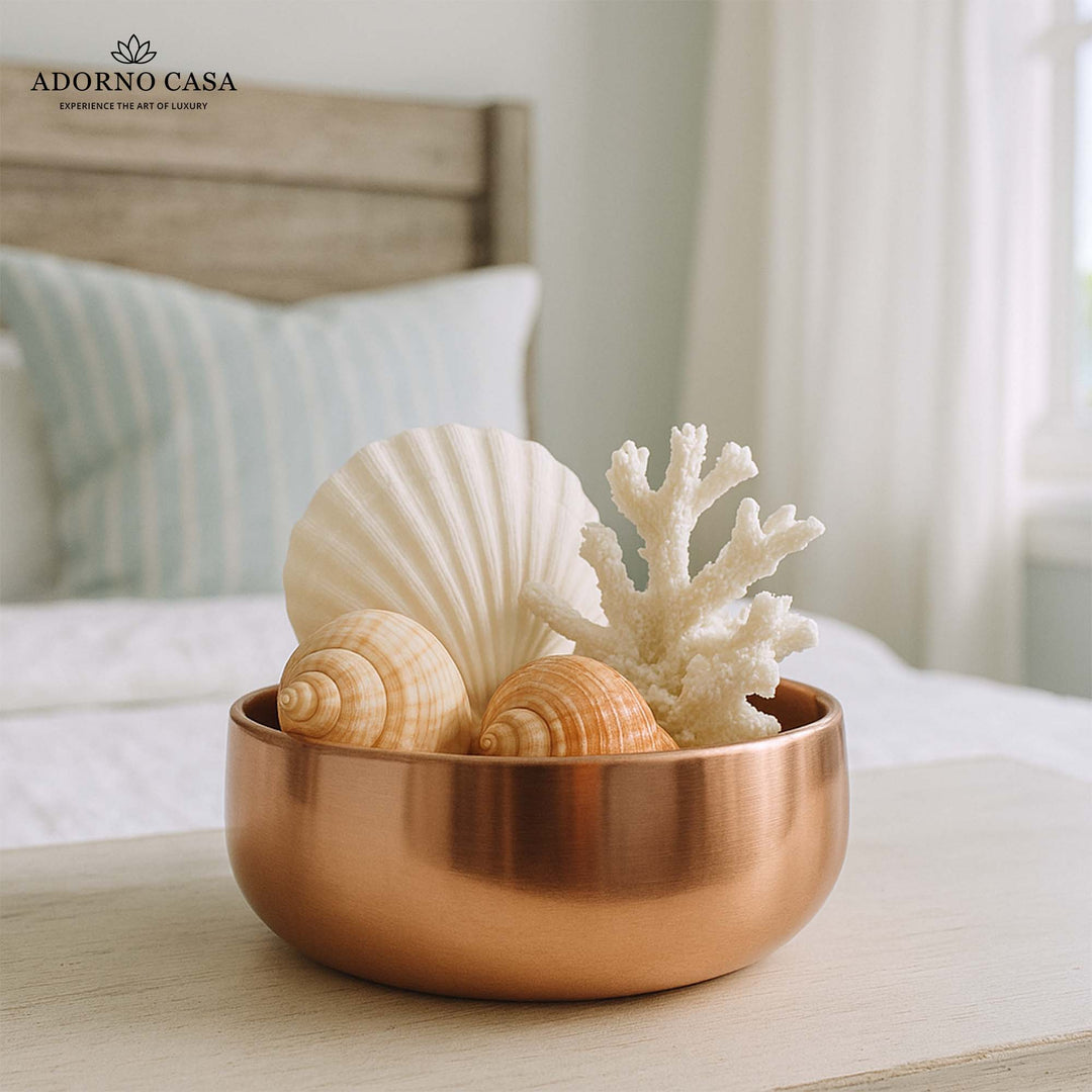 Halo Metallic Finish Rounded Metal Bowl