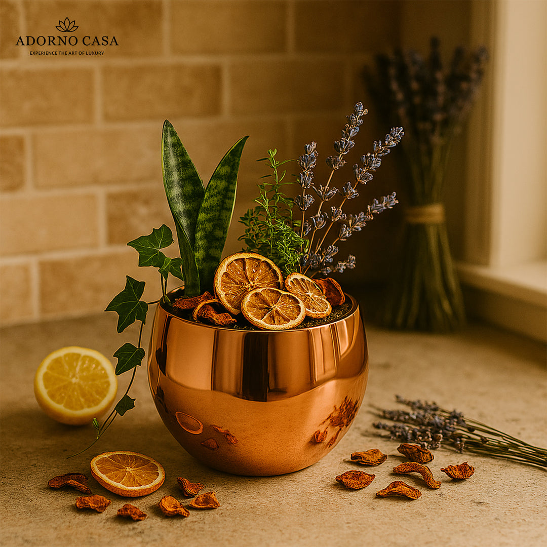 Lustre Metallic Finish Accent Metal Bowl