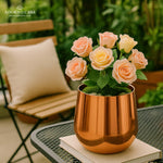Load image into Gallery viewer, Lustre Gold Metallic Finish Accent Metal Vase