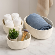 Nora Cotton Oval Classic Basket – Set of 3
