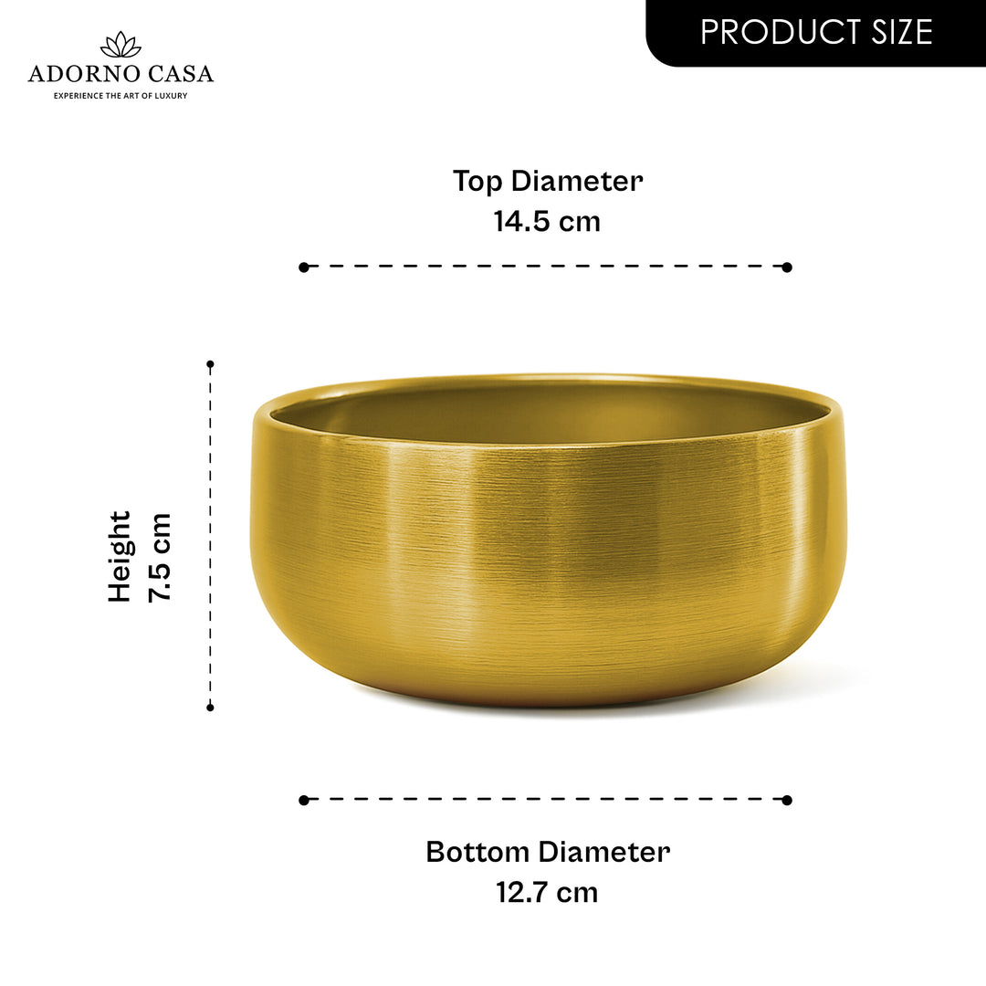 Halo Metallic Finish Rounded Metal Bowl