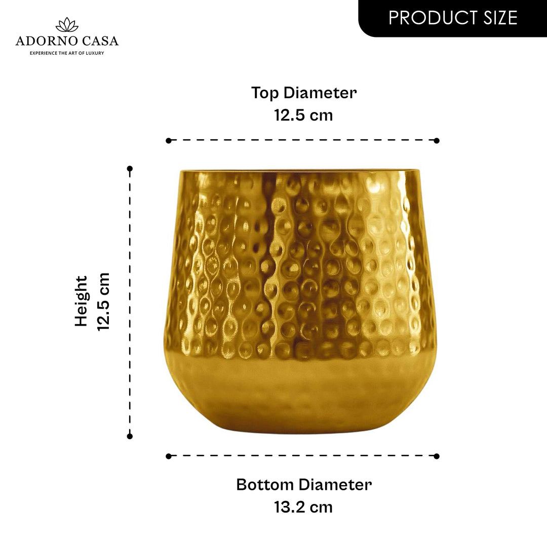 Aurum Hammered Finish Metal Accent Vase