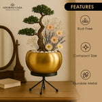 Load image into Gallery viewer, Luna Metal Pot Paired with a Sturdy Black Iron Stand